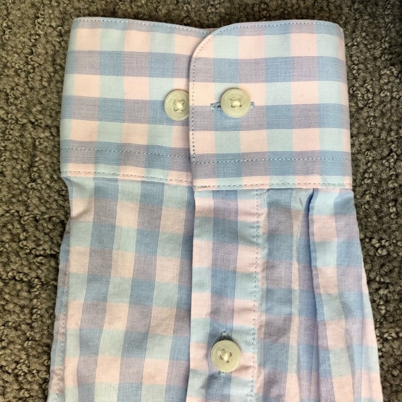 BAR III Pink, Blue and White Slim Fit Men's Button Down Shirt - Size Medium - Picture 4 of 7